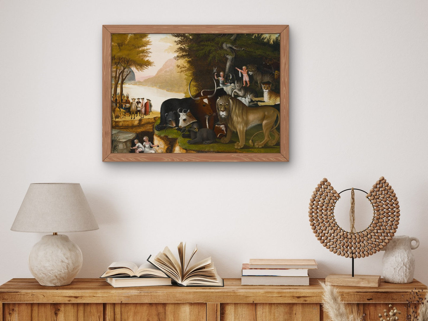 The Peaceable Kingdom by Edward Hicks 1837, Wall Art Print, Fine Art Reproduction, Museum Quality Decor, Poster