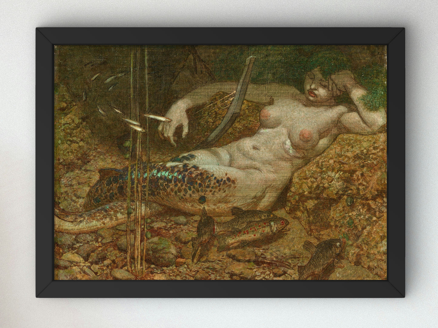 Sleeping Mermaid by Alexander Rothaug, Wall Art Print, Fine Art Reproduction, Museum Quality Decor, Poster