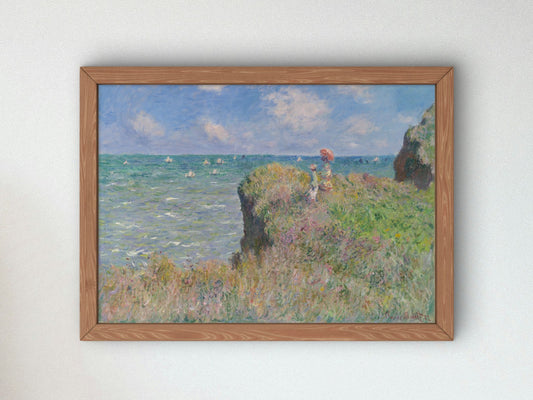 Cliff Walk at Pourville by Claude Monet 1882, Wall Art Print, Fine Art Reproduction, Museum Quality Decor, Poster