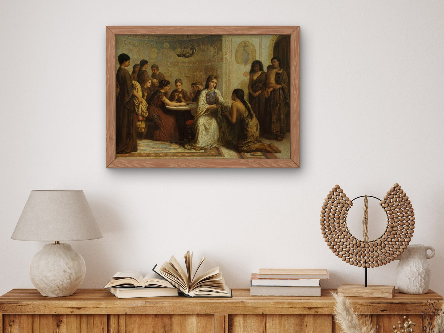 Dorcas Meeting in the 6th Century by Edwin Long 1873, Wall Art Print, Fine Art Reproduction, Museum Quality Decor, Poster