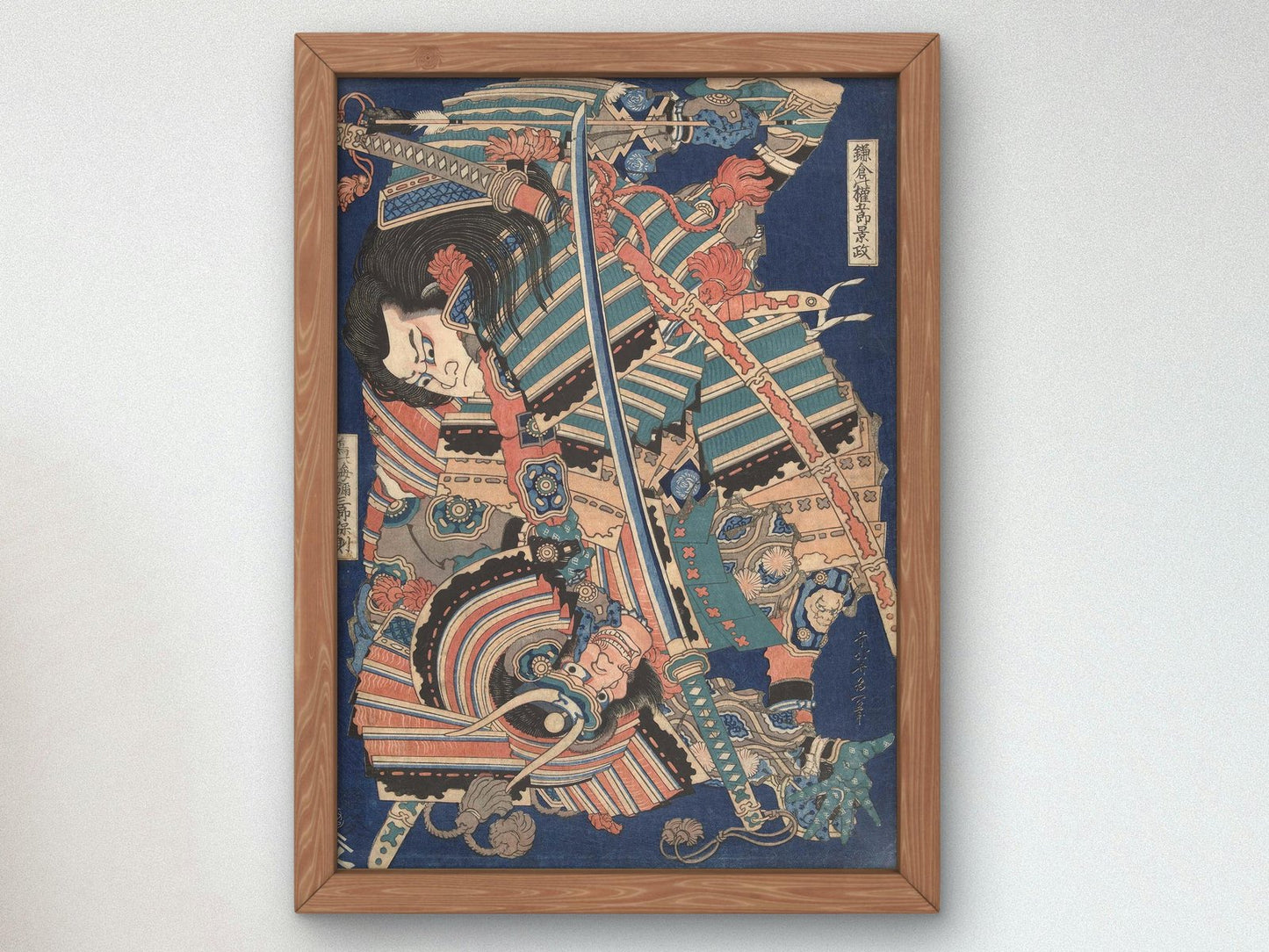 Fighting Heroes by Katsushika Hokusai, 1832, Japanese Woodblock Prints, fine art print