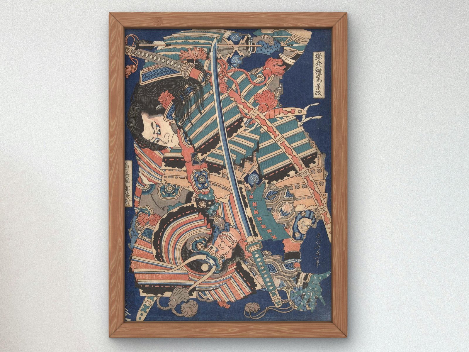 Fighting Heroes by Katsushika Hokusai, 1832, Japanese Woodblock Prints, fine art print
