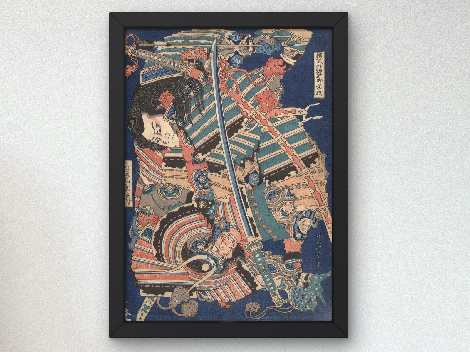 Fighting Heroes by Katsushika Hokusai, 1832, Japanese Woodblock Prints, fine art print