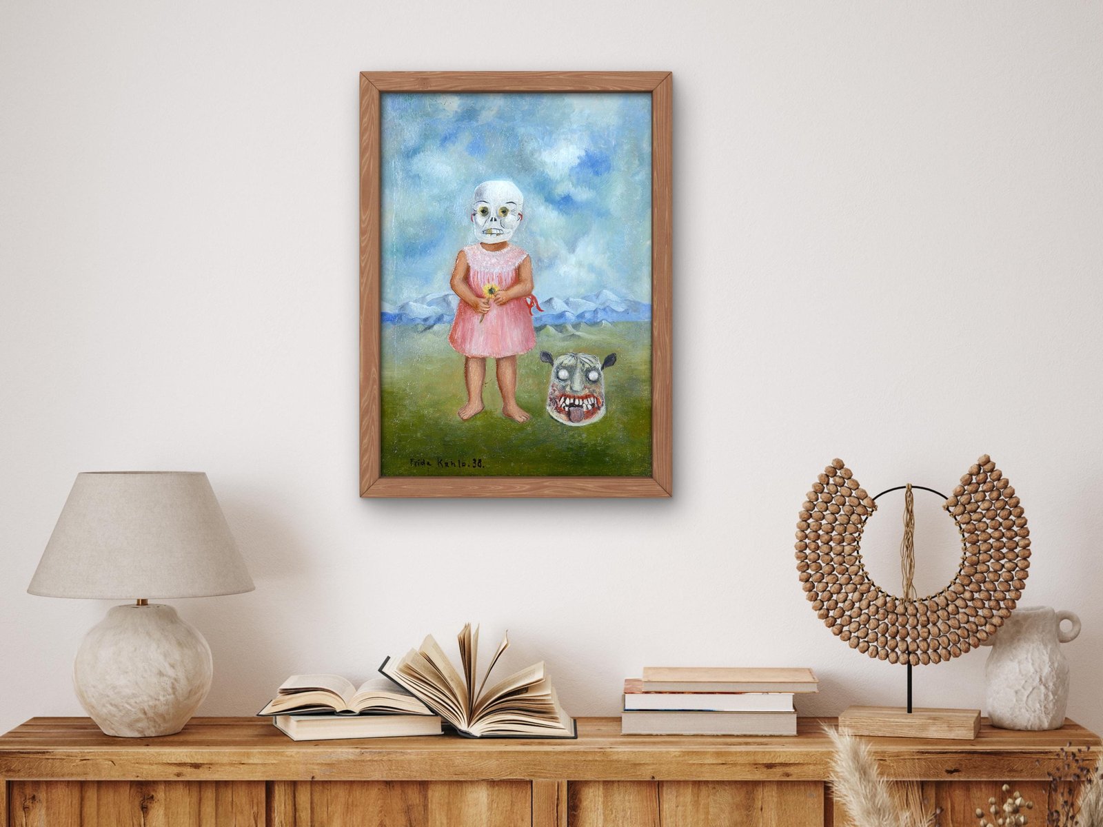 Fille avec un masque de mort by Frida Kahlo, 1938, Surrealism and Modern Art, fine art print