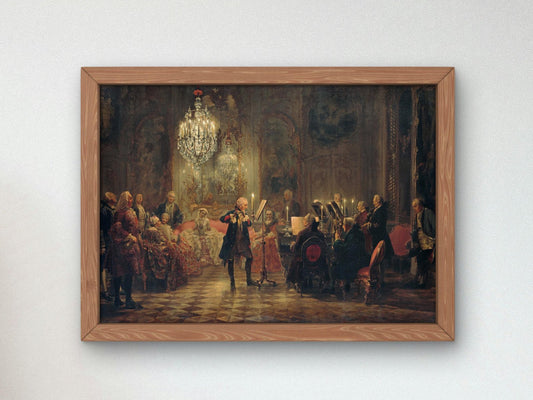 Flute Concert with Frederick the Great in Sanssouci by Adolph von Menzel, 1850, Realism and Naturalism fine art print