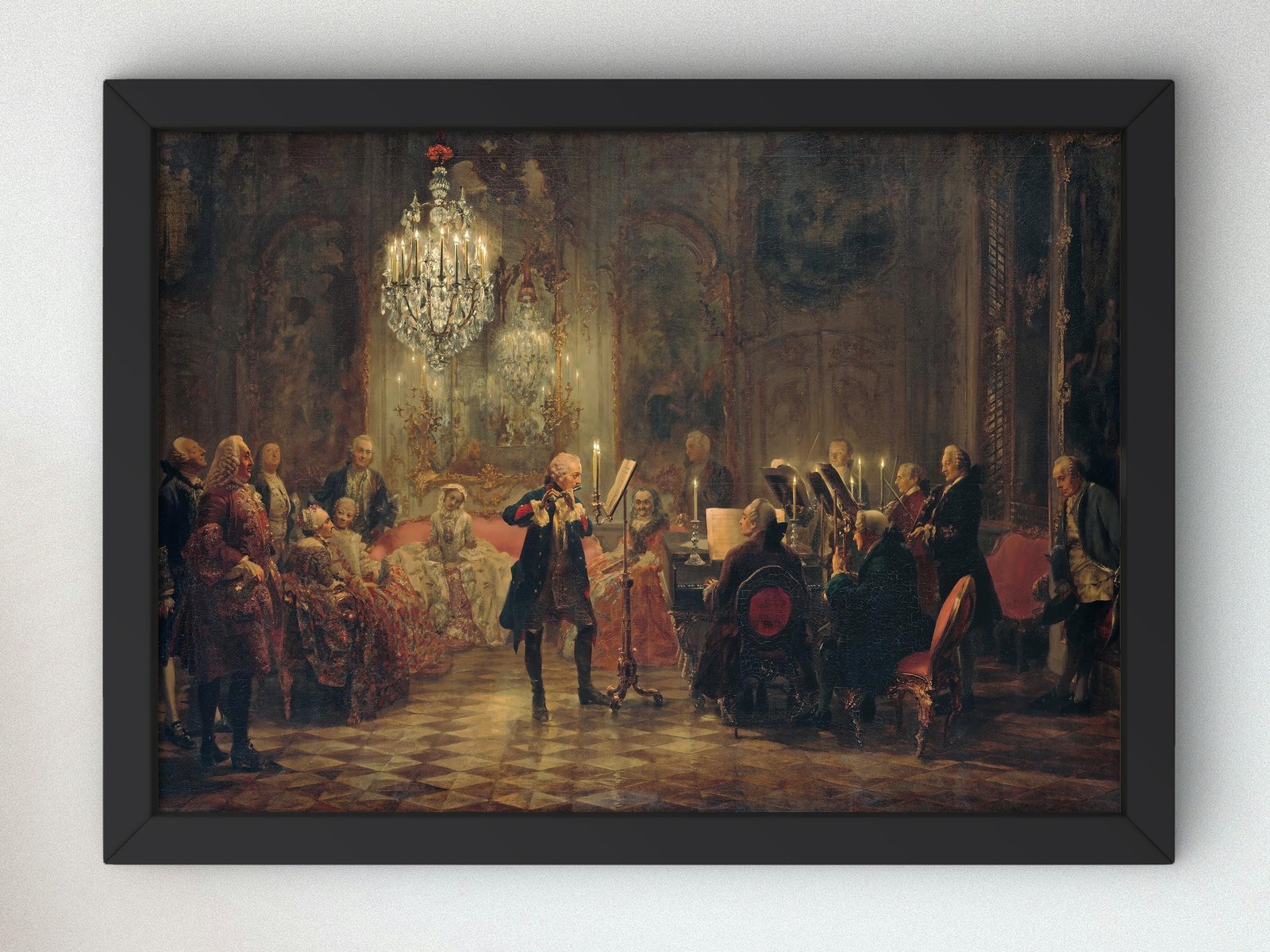 Flute Concert with Frederick the Great in Sanssouci by Adolph von Menzel, 1850, Realism and Naturalism fine art print