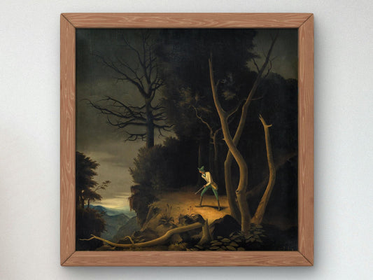 Forest Landscape with a Hunter by Franz Sedlacek, 1928, Expressionism, fine art print