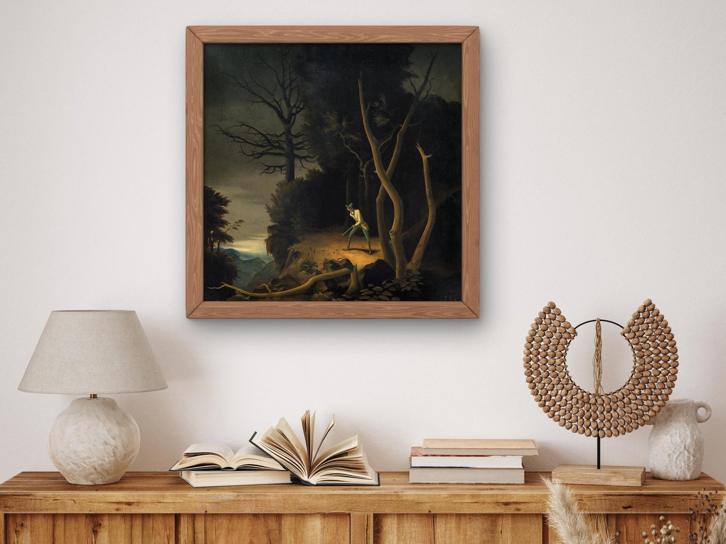 Forest Landscape with a Hunter by Franz Sedlacek, 1928, Expressionism, fine art print