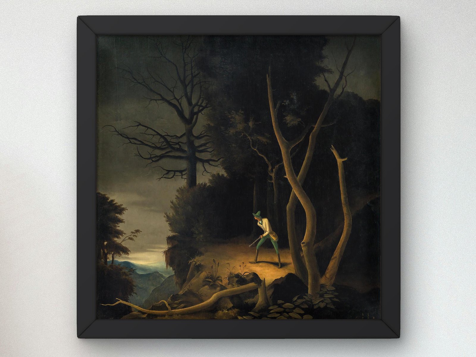 Forest Landscape with a Hunter by Franz Sedlacek, 1928, Expressionism, fine art print