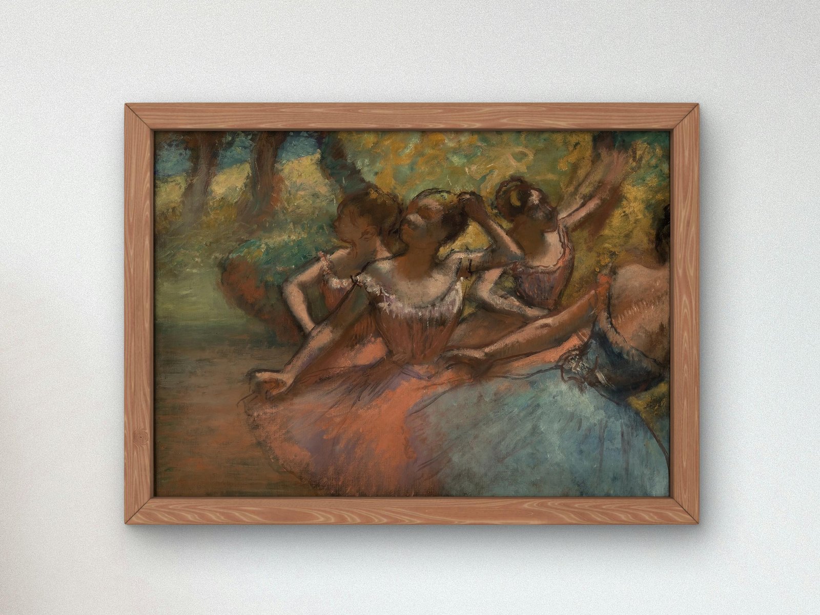 Four Ballet Dancers on Stage by Edgar Degas, 1890, Impressionism, fine art print