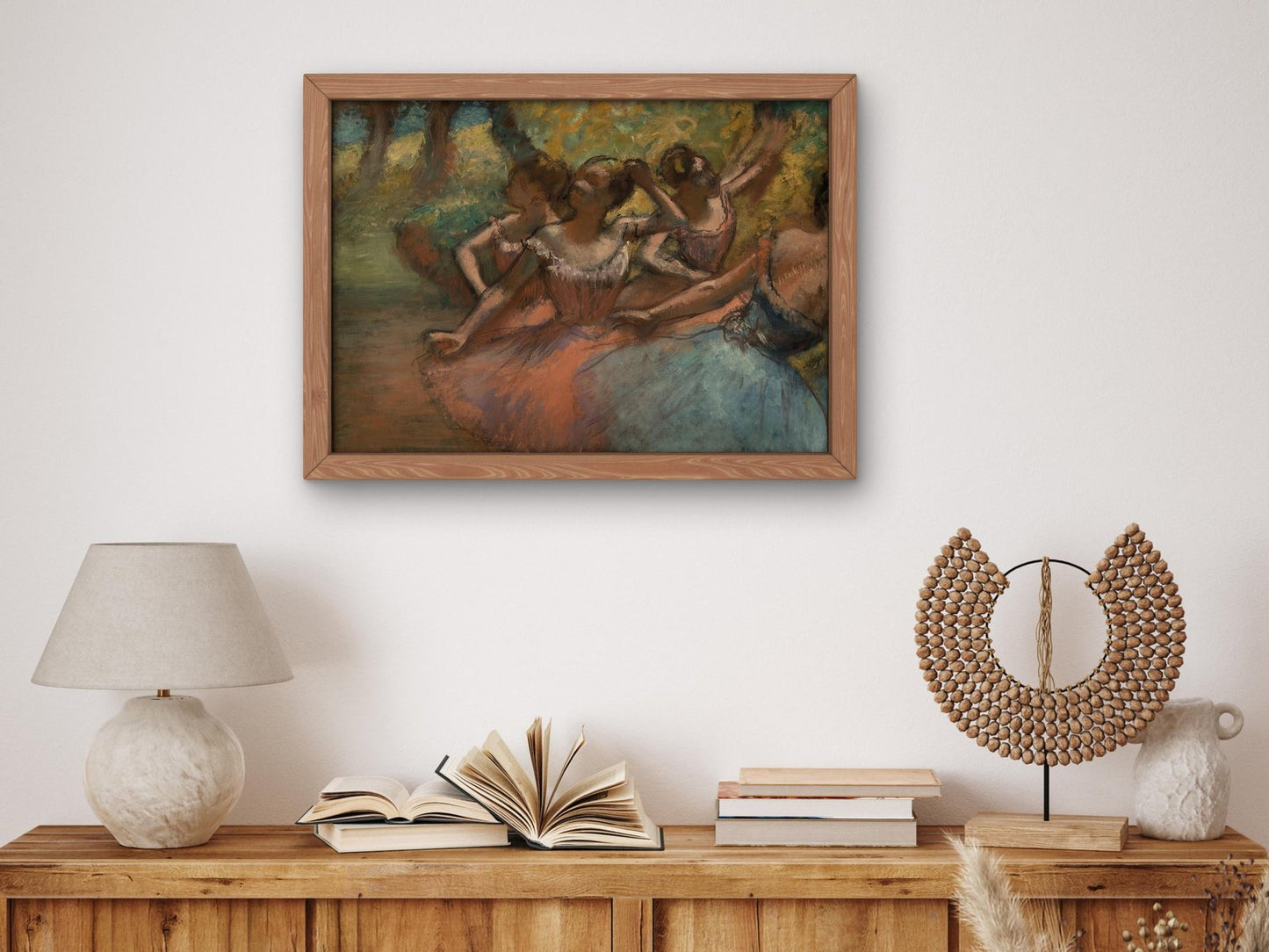 Four Ballet Dancers on Stage by Edgar Degas, 1890, Impressionism, fine art print