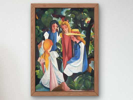 Four Girls by August Macke, 1912, Expressionism and Fauvism, fine art print
