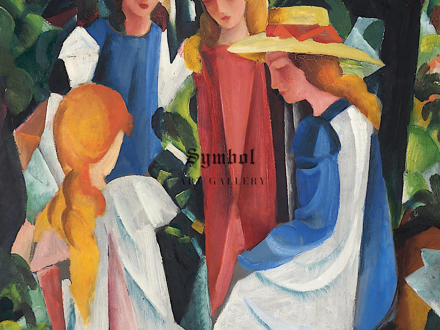 Four Girls by August Macke, 1912, Expressionism and Fauvism, fine art print