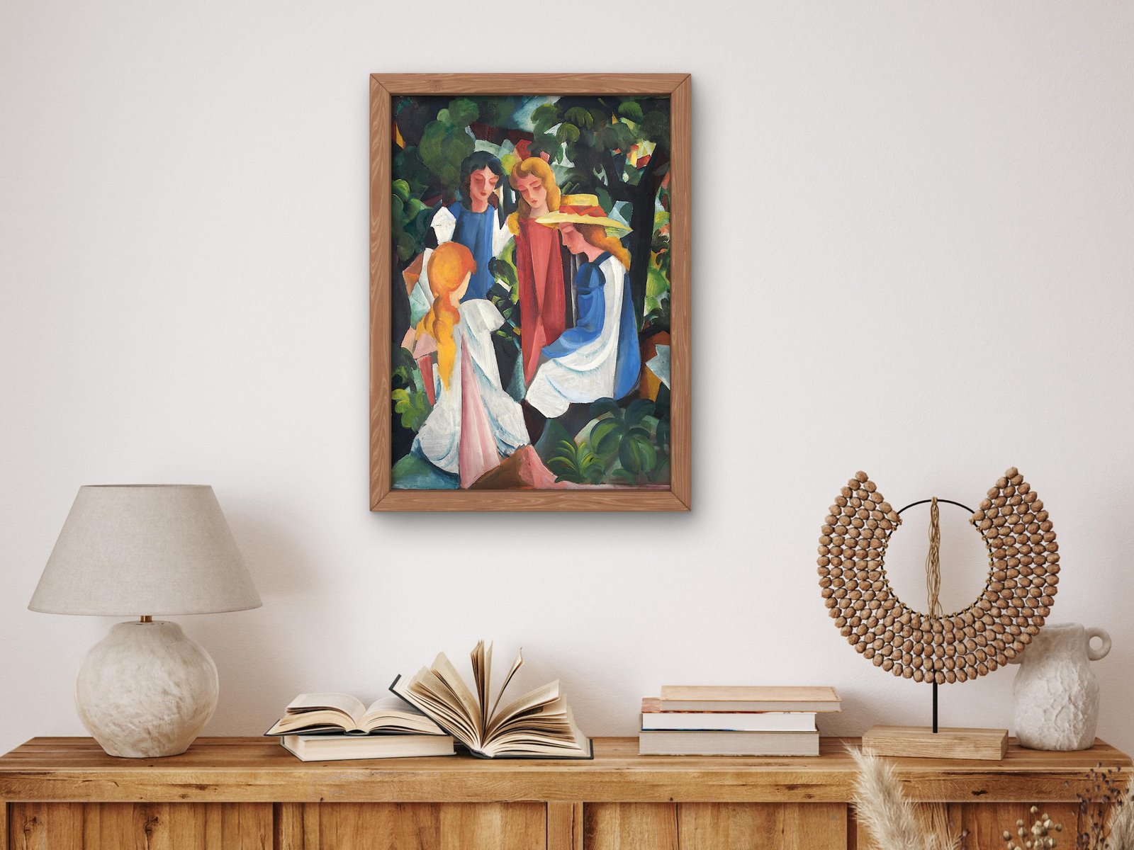 Four Girls by August Macke, 1912, Expressionism and Fauvism, fine art print