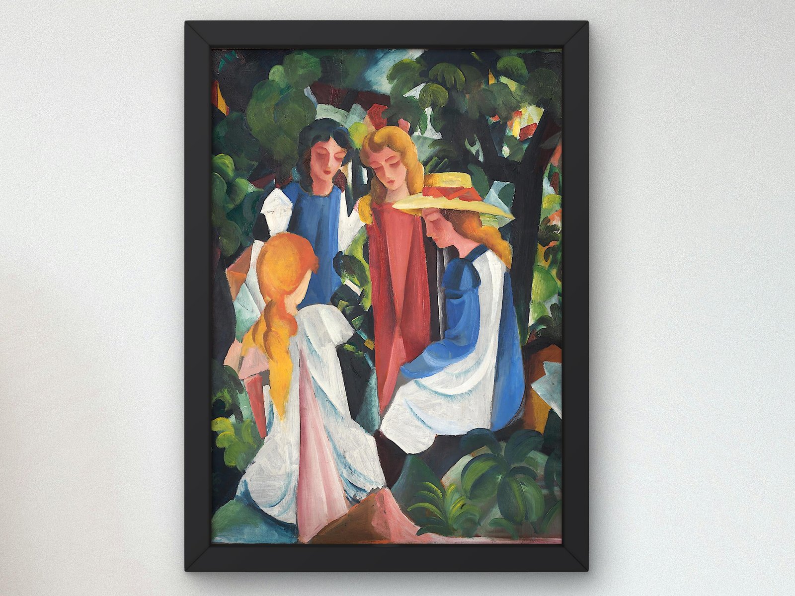 Four Girls by August Macke, 1912, Expressionism and Fauvism, fine art print