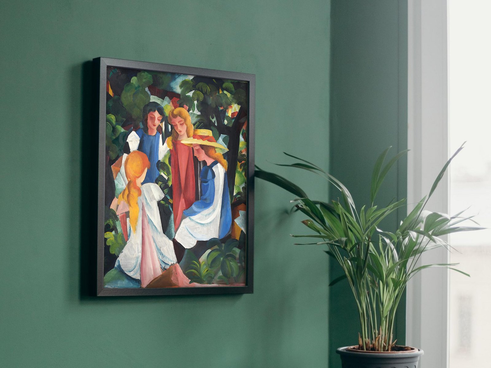 Four Girls by August Macke, 1912, Expressionism and Fauvism, fine art print