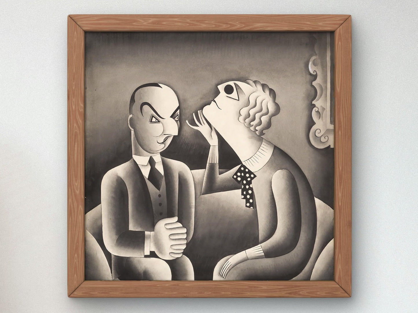 Frank Conroy and Ethel Barrymore in The Silver Cord by Miguel Covarrubias, 1926, Art Deco and American Modernism, fine art print