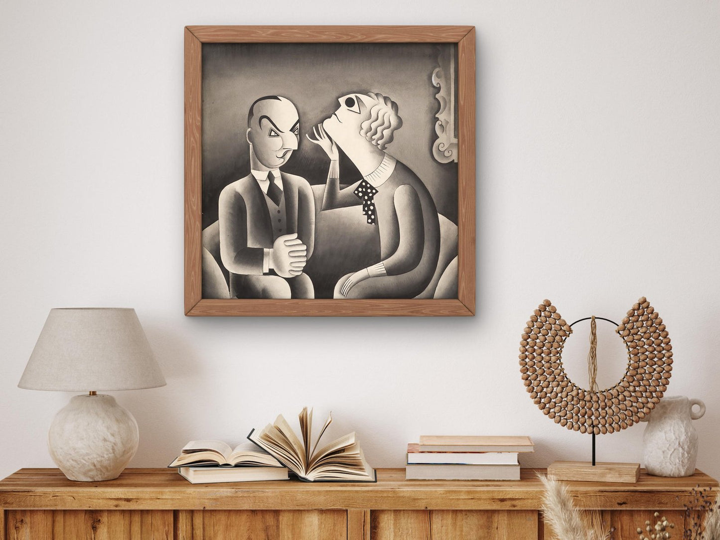 Frank Conroy and Ethel Barrymore in The Silver Cord by Miguel Covarrubias, 1926, Art Deco and American Modernism, fine art print