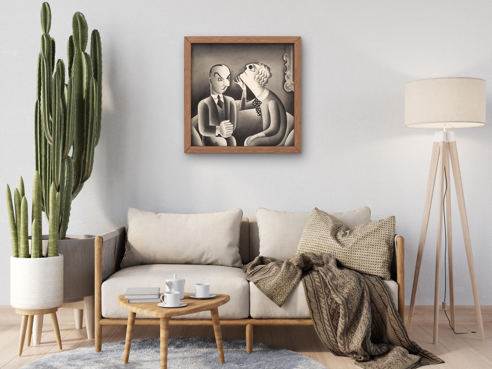 Frank Conroy and Ethel Barrymore in The Silver Cord by Miguel Covarrubias, 1926, Art Deco and American Modernism, fine art print