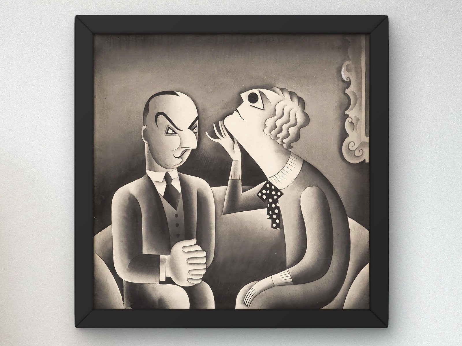 Frank Conroy and Ethel Barrymore in The Silver Cord by Miguel Covarrubias, 1926, Art Deco and American Modernism, fine art print