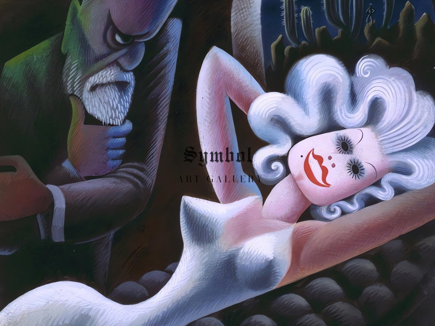 Freud vs Jean Harlow by Miguel Covarrubias, 1935, Art Deco and American Modernism, fine art print