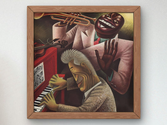 Fritz Kreisler vs Louis Armstrong by Miguel Covarrubias, 1933, Art Deco and American Modernism, fine art print