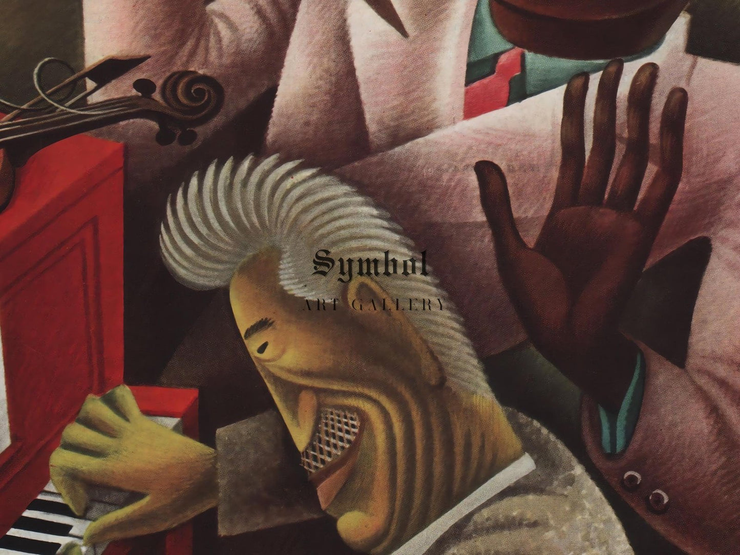 Fritz Kreisler vs Louis Armstrong by Miguel Covarrubias, 1933, Art Deco and American Modernism, fine art print