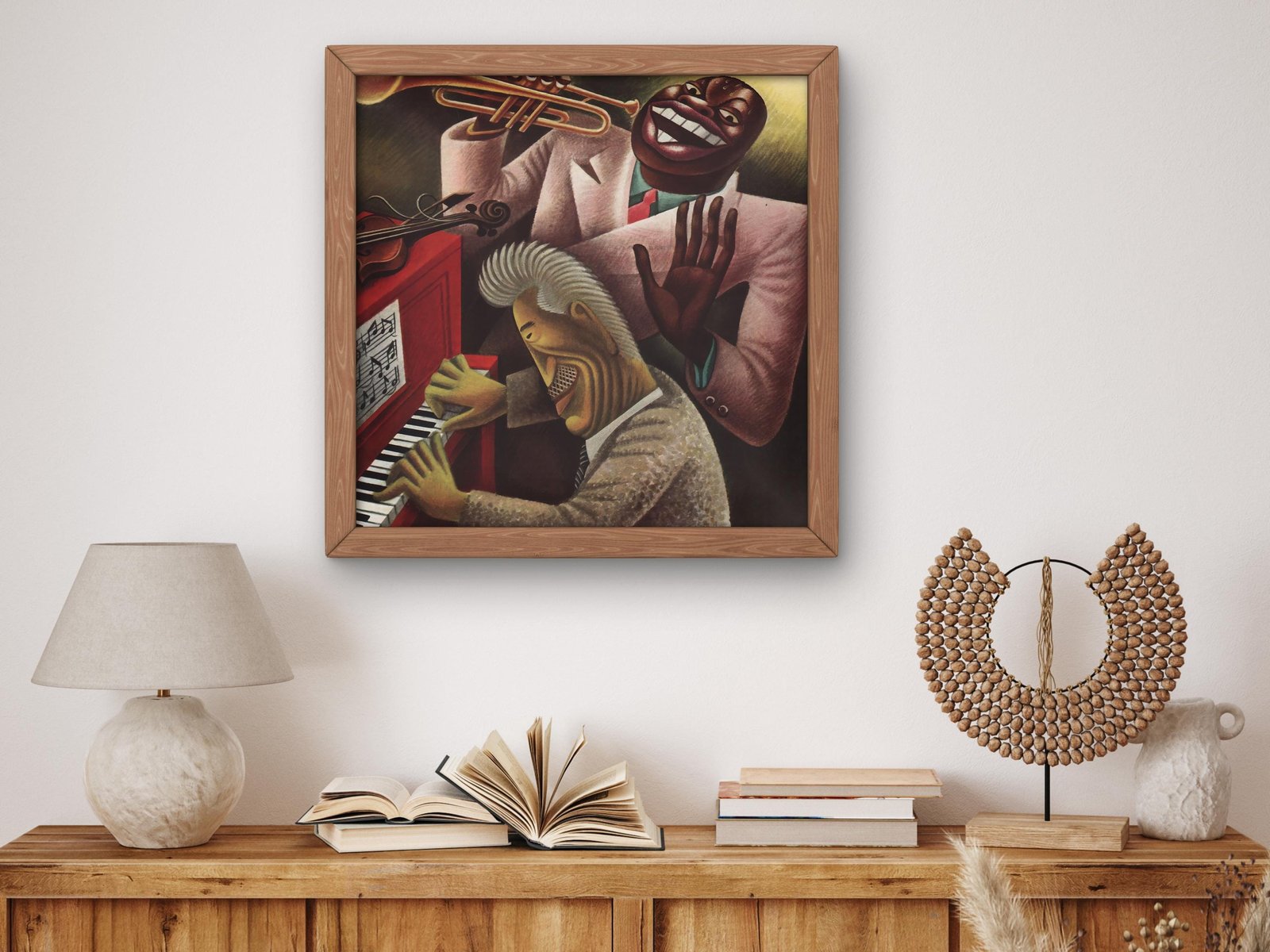 Fritz Kreisler vs Louis Armstrong by Miguel Covarrubias, 1933, Art Deco and American Modernism, fine art print