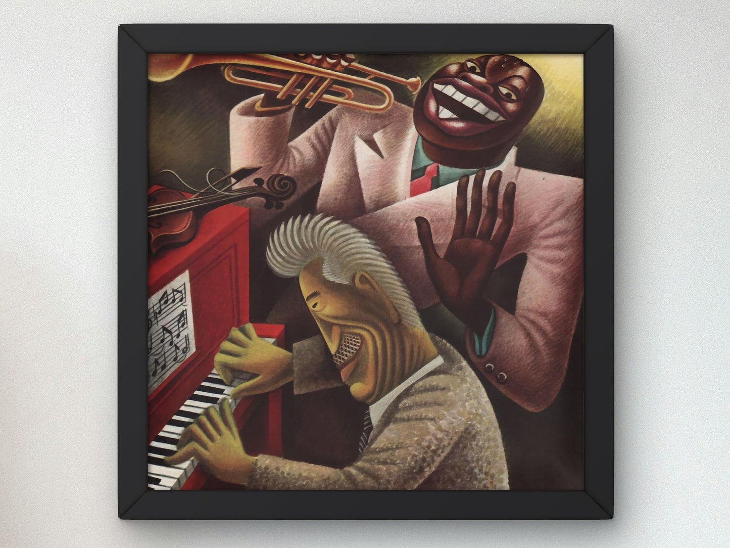 Fritz Kreisler vs Louis Armstrong by Miguel Covarrubias, 1933, Art Deco and American Modernism, fine art print