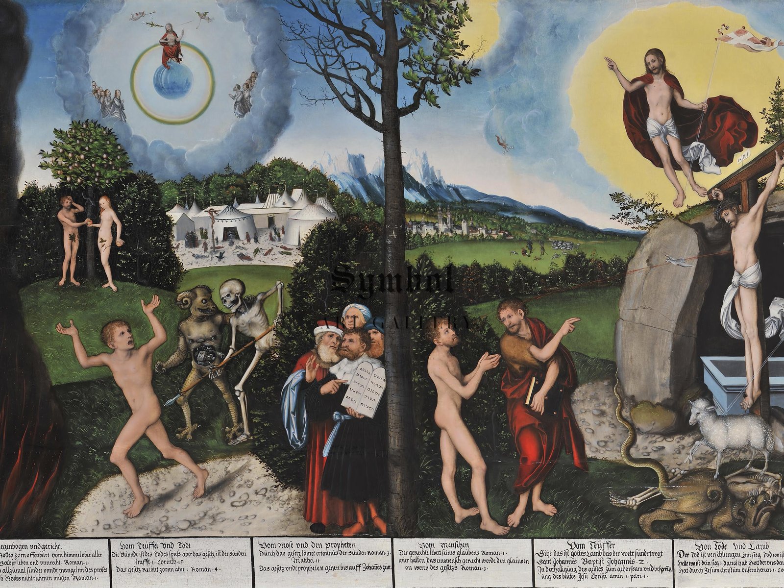 Gesetz und Gnade by Lucas Cranach the Elder, 1529, Renaissance, fine art print