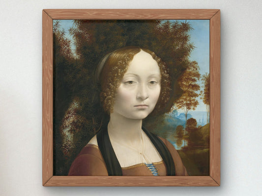 Ginevra de' Benci by Leonardo da Vinci, 1474, Renaissance, fine art print