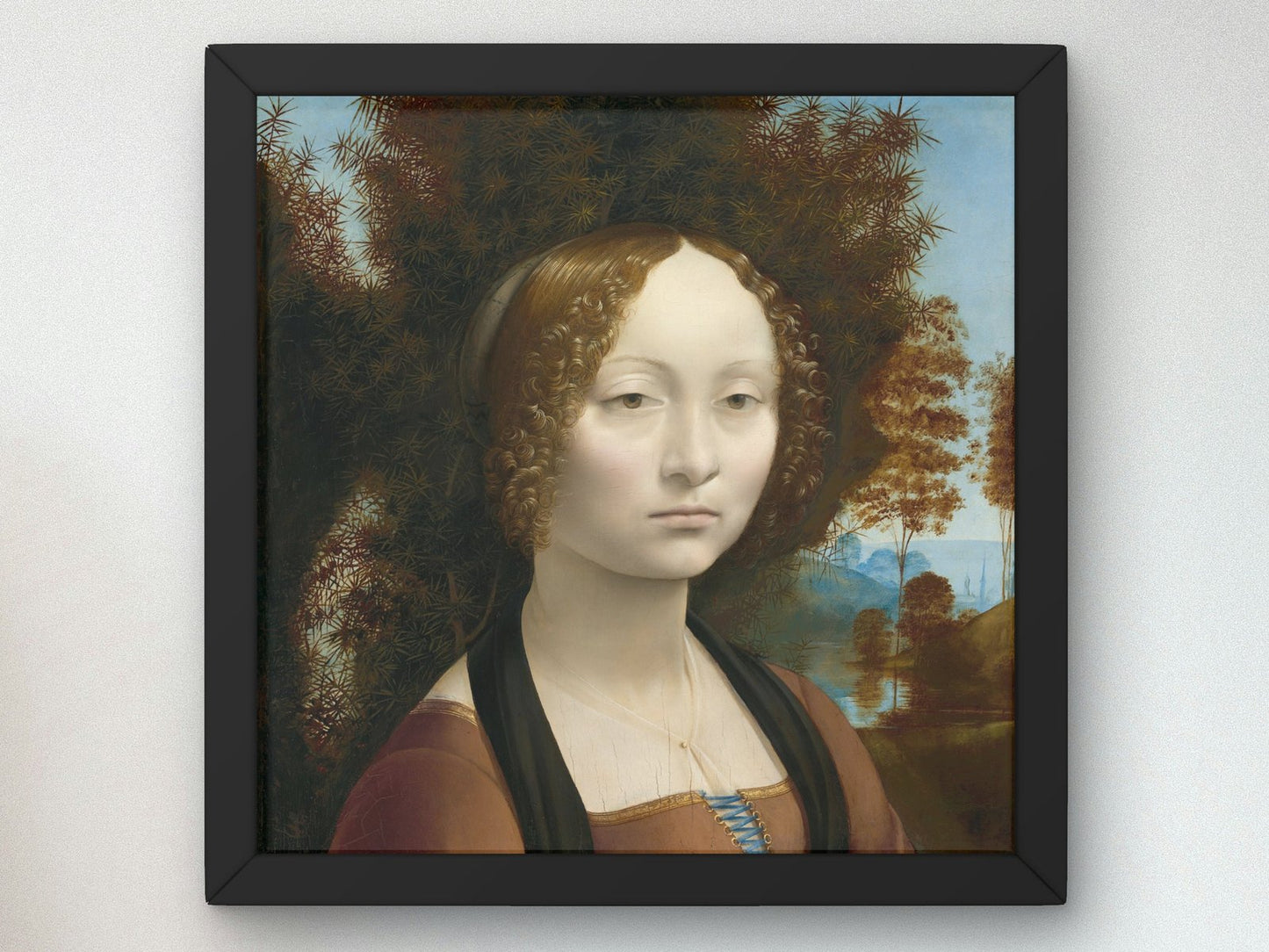 Ginevra de' Benci by Leonardo da Vinci, 1474, Renaissance, fine art print