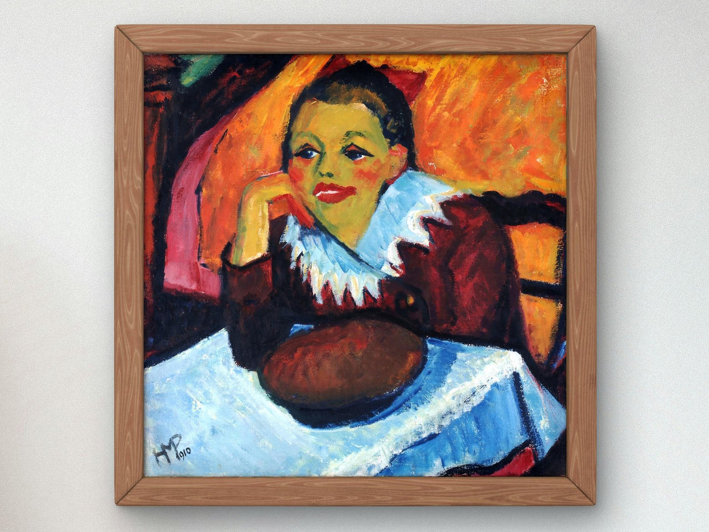 Girl at a Table by Max Pechstein, 1910, Expressionism and Fauvism, fine art print