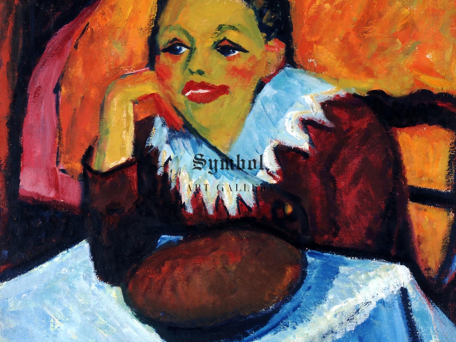 Girl at a Table by Max Pechstein, 1910, Expressionism and Fauvism, fine art print
