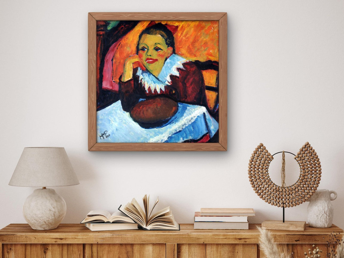 Girl at a Table by Max Pechstein, 1910, Expressionism and Fauvism, fine art print