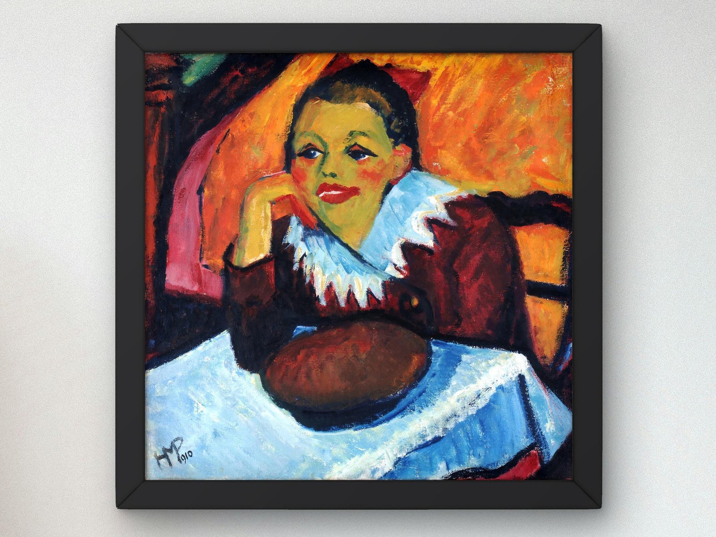 Girl at a Table by Max Pechstein, 1910, Expressionism and Fauvism, fine art print
