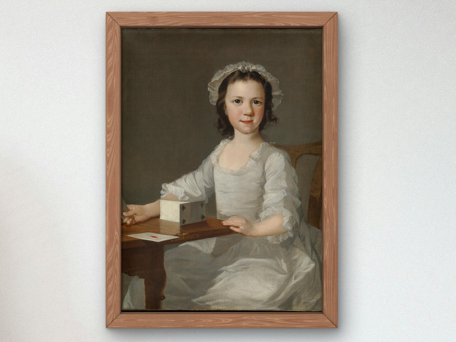 Girl Building House of Cards by Thomas Frye, 1750, Rococo and Neoclassicism, fine art print