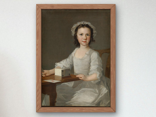 Girl Building House of Cards by Thomas Frye, 1750, Rococo and Neoclassicism, fine art print