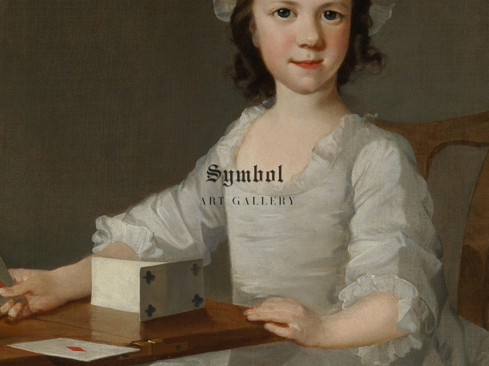 Girl Building House of Cards by Thomas Frye, 1750, Rococo and Neoclassicism, fine art print