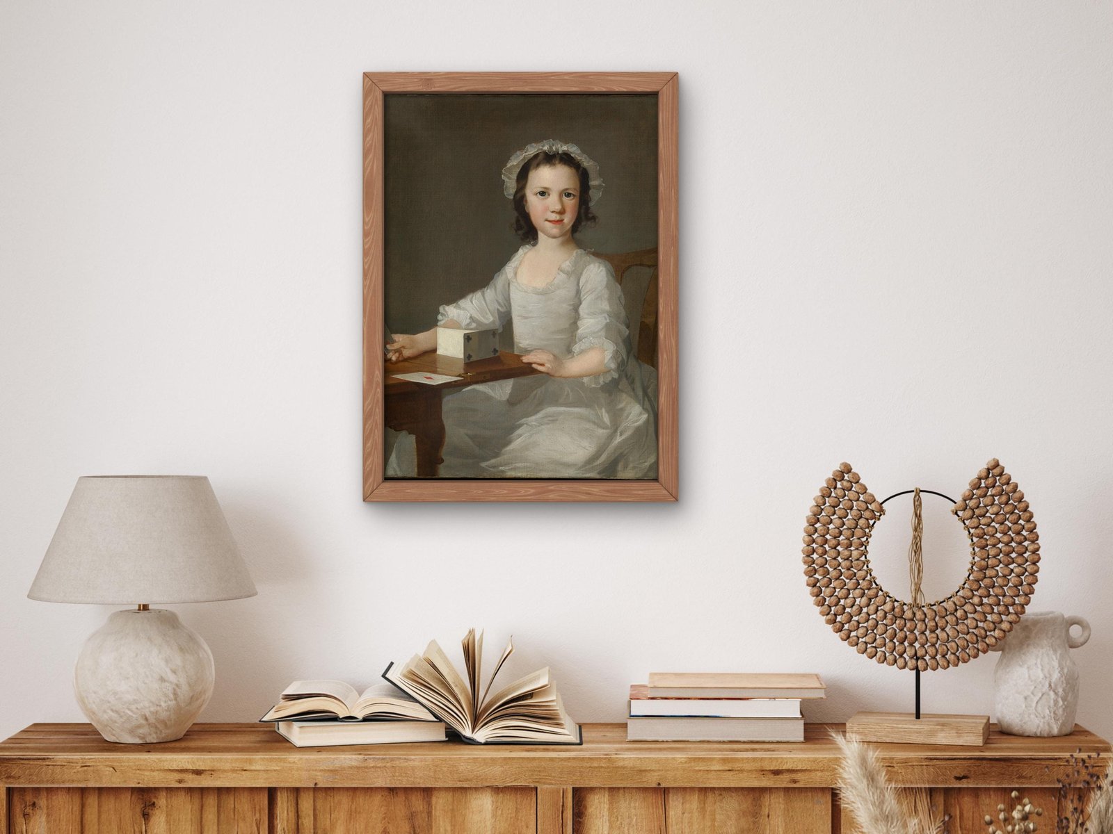 Girl Building House of Cards by Thomas Frye, 1750, Rococo and Neoclassicism, fine art print