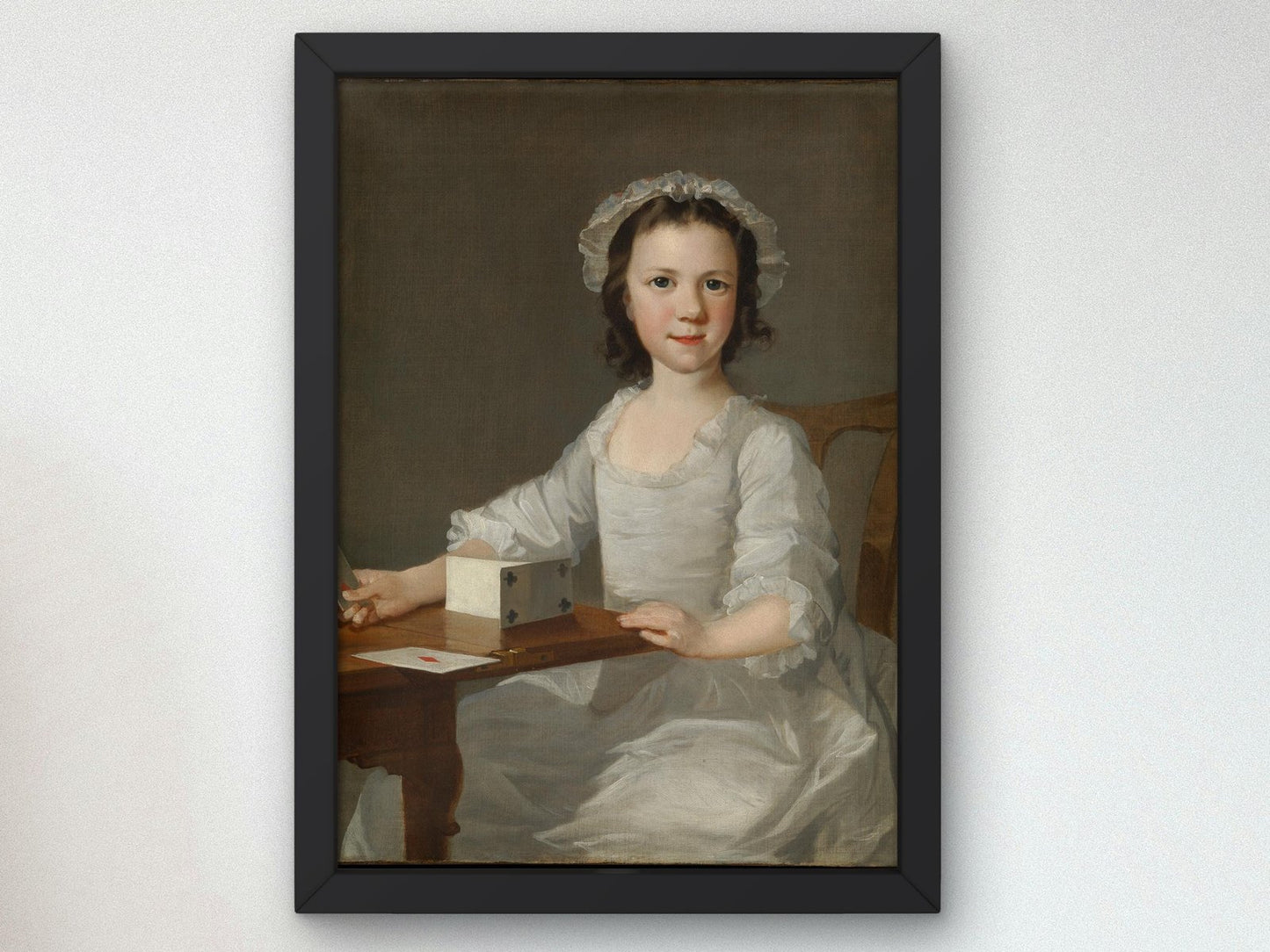 Girl Building House of Cards by Thomas Frye, 1750, Rococo and Neoclassicism, fine art print