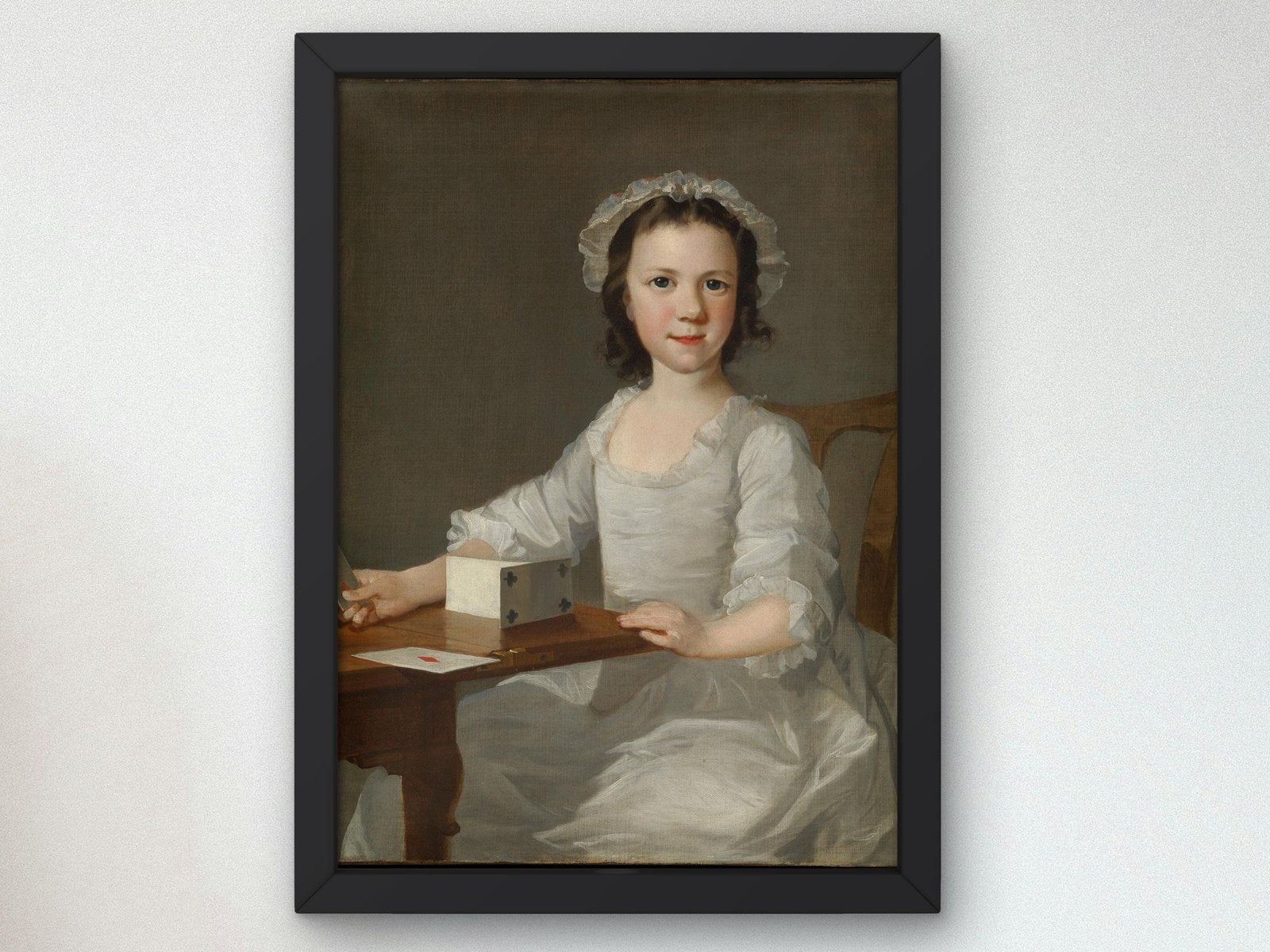 Girl Building House of Cards by Thomas Frye, 1750, Rococo and Neoclassicism, fine art print
