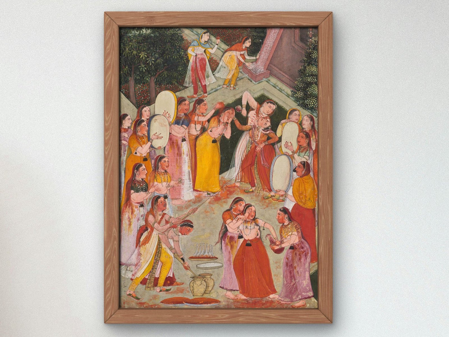 Girls Spraying Each Other at Holi by Mughal School, 1640, Orientalism and Exoticism, fine art print