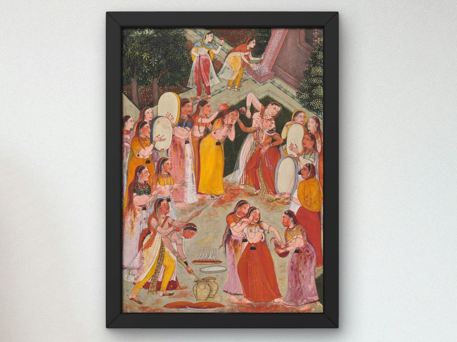 Girls Spraying Each Other at Holi by Mughal School, 1640, Orientalism and Exoticism, fine art print