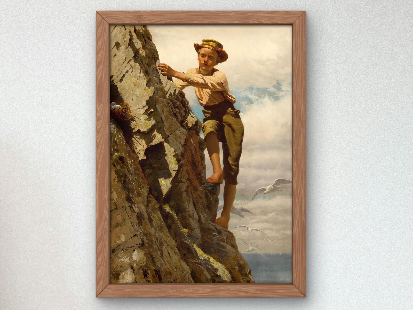 Great Risk For Small Gains by John George Brown, 1878, Realism and Naturalism, fine art print
