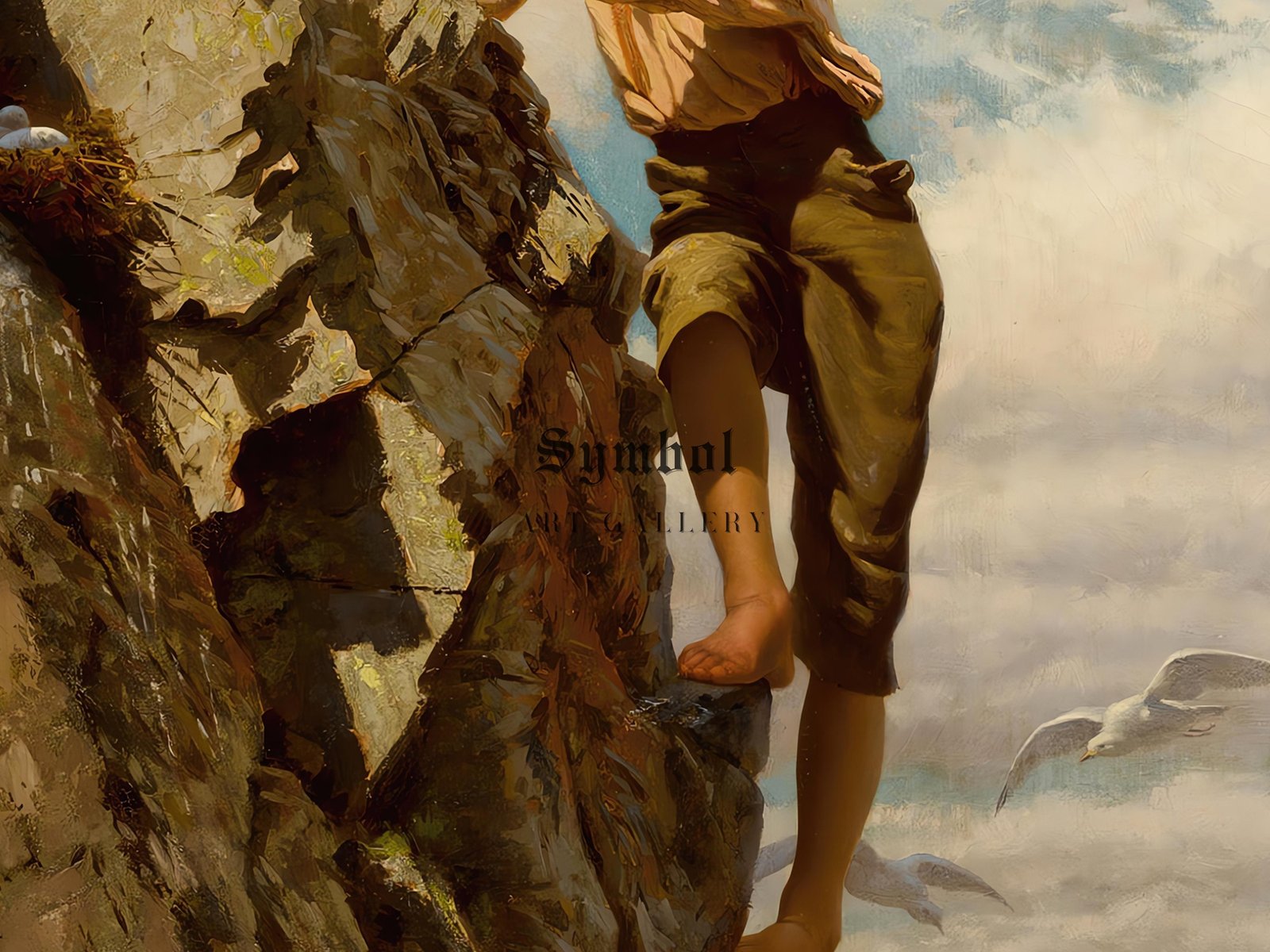 Great Risk For Small Gains by John George Brown, 1878, Realism and Naturalism, fine art print