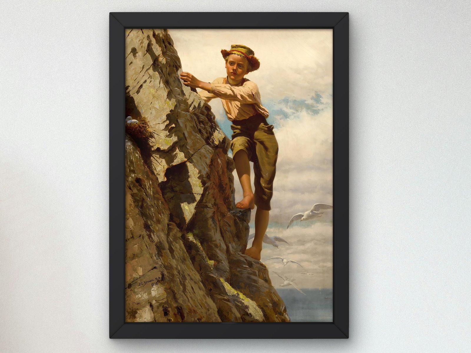 Great Risk For Small Gains by John George Brown, 1878, Realism and Naturalism, fine art print