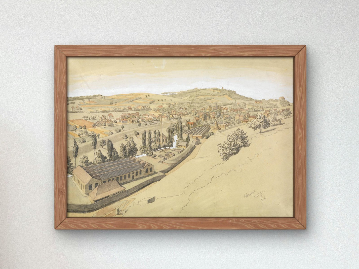 Grötzingen with Turmberg by Georg Scholz, 1925, Art Deco and American Modernism, fine art print