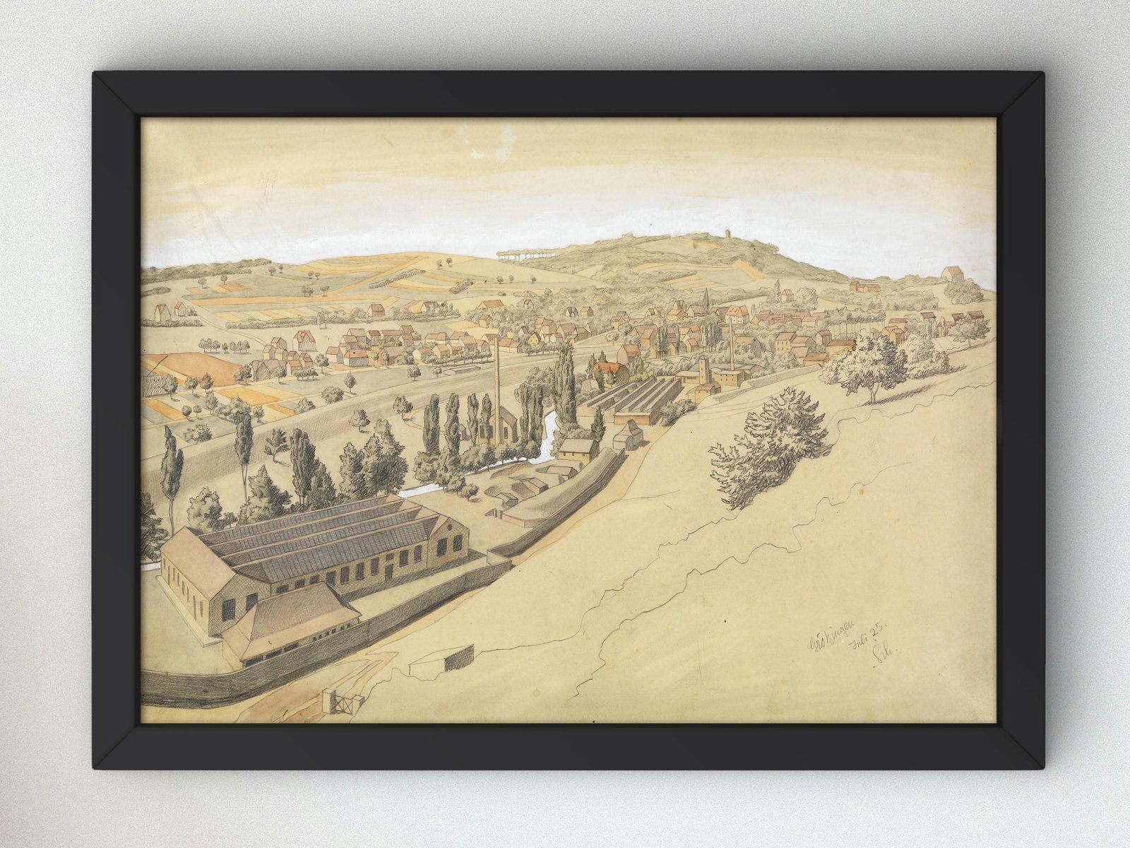 Grötzingen with Turmberg by Georg Scholz, 1925, Art Deco and American Modernism, fine art print