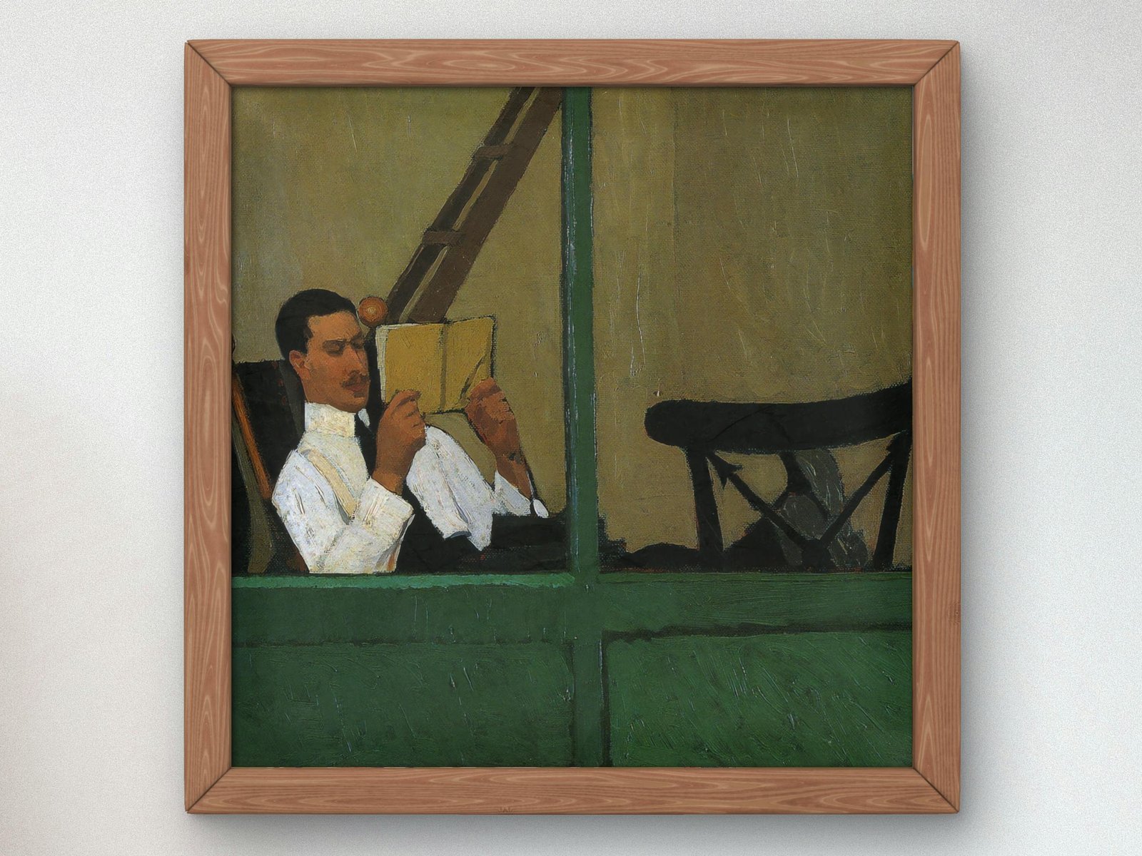 Gustavo Sforni in Veranda che Legge by Oscar Ghiglia, 1913, Realism and Naturalism, fine art print